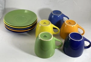 Multicolored Cups & Saucers by SABA Made In Poland Set of 5 - Picture 1 of 6