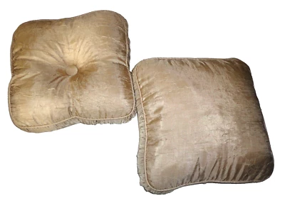 CROSCILL PARFAIT CHAMPAGNE GOLD CRINKLED GUSSETED (2) square THROW PILLOWS 15X15 Foto 1 de 4