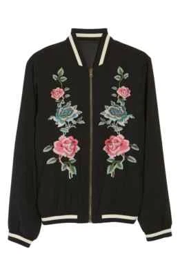 Show Me Your Mumu Reversible Floral Bomber Jacket M - Image 1 of 4