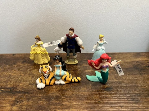 Disney Mixed PVC Figures Cake Topper Lot: Cinderella Jasmine Belle Ariel Prince Cover
