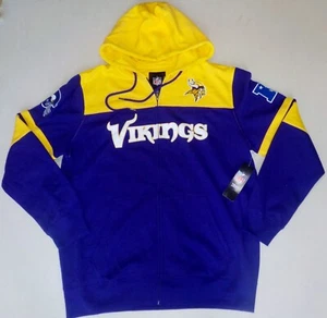 MINNESOTA VIKINGS HERREN KAPUZENPULLOVER MIT REISSVERSCHLUSS XL LILA GELB NEU MIT ETIKETT - Bild 1 von 4