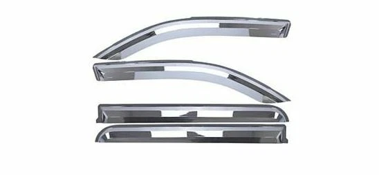 Chrome Trim Window Visors Fits Dodge Ram 1500 2019-2026 Quad Cab 4 Piece - Image 1 of 1