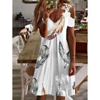 Plus Size Womens Sundress Dress Dresses Cold Shoulder Floral Beach Swing Holiday