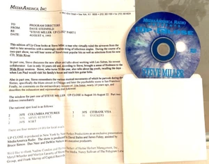 8/16/93 UP CLOSE w/STEVE MILLER IN STUDIO,  1 HR, PART 1 OF 2, 9 TUNES - Picture 1 of 4