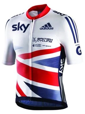 adidas OFFICIAL GB SKY Radtrikot Fahrer Team Ausgabe Fahrrad Top Shirt SS