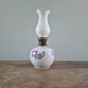 Vintage Petroleum Öllampe ROSEN Petroleumlampe Keramik Porzellan - Bild 1 von 7