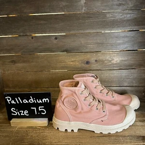 Nuevo Mujer Paladio Pampa Hi Top Rosa Lona Zapatos Tenis Botas Talla 7.5 M - Imagen 1 de 6