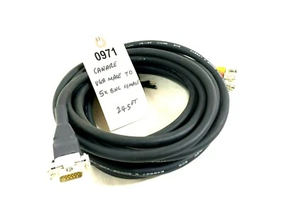 CANARE 24.5 FT V5-1.5C TO 5X BNC FEMALE VGA TO BNC CABLE #0971 (ONE) - Image 1 of 4
