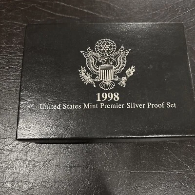 1998 S Premier Silver Proof Set (5 Coins) Black Box & COA US Mint.  27 - Image 1 of 4