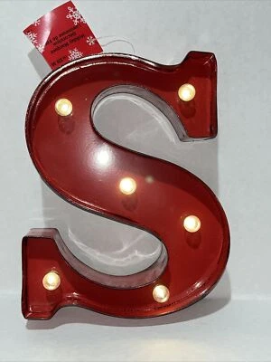 Marquee Light Up Metal Letter S Wall Hanging Decoration 9" Red Studio Decor New - Image 1 of 4
