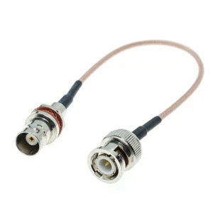 BNC Male to BNC Female Bulkead Connector 50Ohm Low Loss Jumper Coax RF Cable - Picture 1 of 4