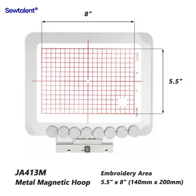JA413M 5.5"x8" Magnetic Embroidery Hoop for Janome 400E Heavy Fabric Friend - Image 1 of 4