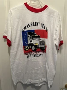 TRAVELIN' MAN LACY VAN-ZANT Owner Operator Graphic Tee Men's Size L: Rock & Roll - Picture 1 of 5