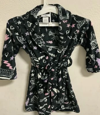 ⚡️Bata de baño de temática negra para niñas Friends (X-Pequeña 4-5) Foto 1 de 2