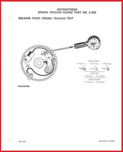 Sun Spring Tension Gauge Part No. 2-1892 Instructions Paper Spring Test 2pg - Picture 1 of 5