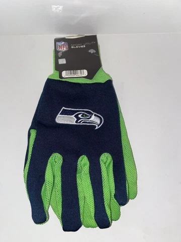 Gloves for Seattle Seahawks Adult NFL Football Fan Palm Grip Non Slip Utility Cover