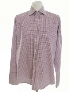 Paul Smith T. 16 (41) Morado Hombre Camisa elegante Algodón 100% Manga larga Cu - Imagen 1 de 5