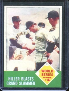 1963 Topps Baseball # 145 Hiller Blasts Grand Slammer (NM) Near Mint - Picture 1 of 2