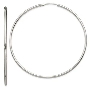 Sterling Silber 2 x 70 mm Endlos Creolen - Bild 1 von 4
