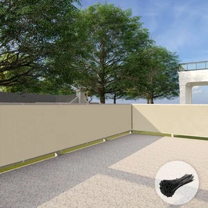 Cubierta de pantalla de privacidad de balcón beige de 3 pies para terraza de patio de porche - Imagen 1 de 8