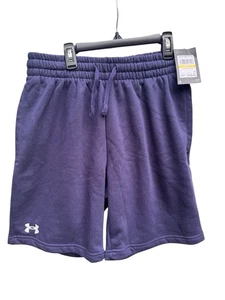 Pantaloncini uomo Under Armour Rival in pile blu navy nuovi con etichette taglie S, M o L con tasche - Foto 1 di 6