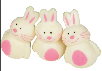 US Toy Squishy Squeezable Foam Bunnies 2", Pink/White, 12 Pack, Lot of 2 Packs, - Image 1 of 4