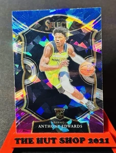 Anthony Edwards 2020-21 Select Blue White Purple Cracked Ice Prizm Rookie! #61 - Picture 1 of 5