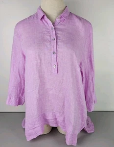 J Jill Love Linen Womens Pink Relaxed Tunic Top 3/4 Sleeve Size XL - Bild 1 von 10