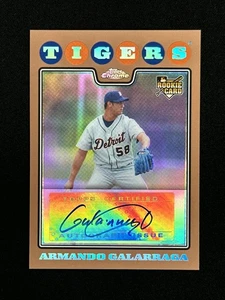 2008 Topps Chrome Armando Galarraga RC Copper Refractor Auto /50 Tigers - Picture 1 of 2