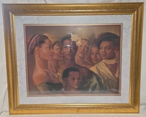 Vintage '92 TIM ASHKAR "The Beauty of Color" African American Women Art Painting - Bild 1 von 5