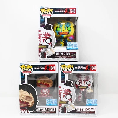 Funko Pop! Terrifier 3 Art the Clown #1948 Victoria #1949 Chase EE Exclusive Set - Image 1 of 4