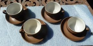 Lote de 4 tazas y platillos Denby Cotswold descontinuados 1973-1982 - Imagen 1 de 3