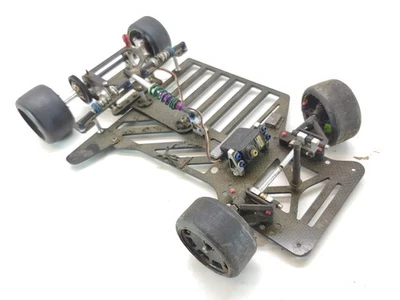 Vintage Wood Racing X10 ? 1/10 2wd Oval Pan Car Roller Rolling Chassis w/ Servo - Image 1 of 4