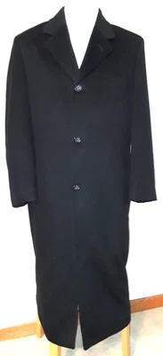 John W. Nordstrom Men's Loro Piana lined black cashmere top coat size 39 Reg - Image 1 of 4