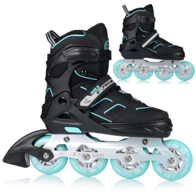 NILS Inline Skates Rollschuhe Kinder ABEC9 Einstellbare Größe 31-42 Junge Mädchen