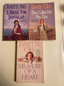 JANETTE OKE 3BOOK MIXED LOT (A BRIDE FOR DONNIGAN,THE MEASURE OF A HEART +1) - Picture 1 of 2