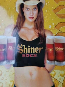 Shiner Bock Bier 2002 großes 24"" x 30"" Poster... schönes Mädchen! - Bild 1 von 2