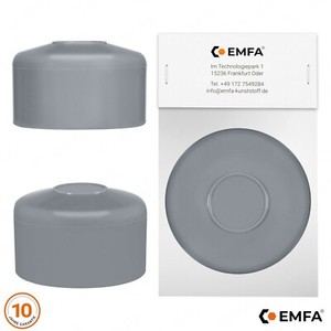 Zaunpfahlkappen Rundrohr grau 7040 Zaunkappen Pfostenkappe Abdeckung Zaun Sockel