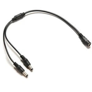 1 Female to 2 Male DC Power Plug Cable Splitter 5.5x2.1mm Adapter For CCTV J ❤❤ - Picture 1 of 4