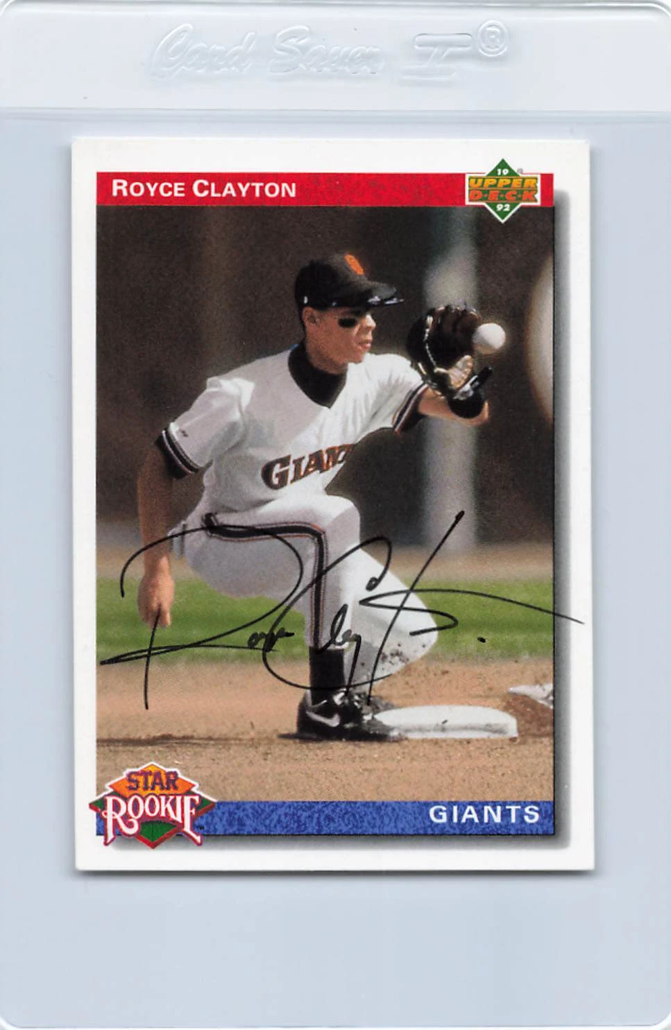 1992 Upper Deck #2 Royce Clayton Giants Signed Auto *K310