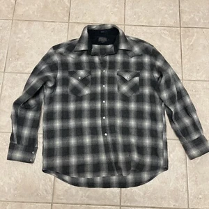 MENS PENDLETON LONG SLEEVE 100% WOOL CANYON PEARL SNAP WESTERN SHIRT XL - Picture 1 of 9