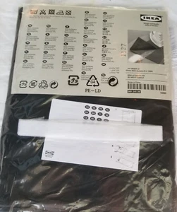 IKEA Wilma BLACK Semi Sheer Pair of Curtain Panels 57x98 Tab Top - Bild 1 von 4