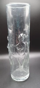 Jarrón de vidrio Libbey desnudo damas bailarinas transparente en relieve levantado La Femme Libby - Imagen 1 de 3