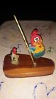 Vintage Woodpecker Desk Pen Holder and Hugger Toy (see description)