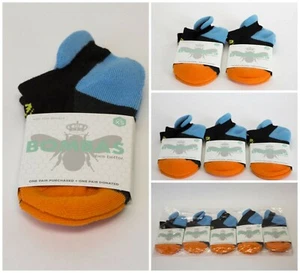 Calcetines al tobillo para mujer Bombas negros y naranjas talla X pequeños pares 1/2/3/5 nuevos con etiquetas - Imagen 1 de 6