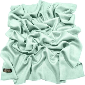 Blass Cyan Einfarbig Nepalesisch Fransen Schal Schal Stola Pashmina CJ Apparel NEU - Bild 1 von 11