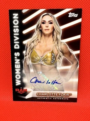 #’d /5 2021 WWE Topps Women’s Division Charlotte Flair Black Auto - Image 1 of 2