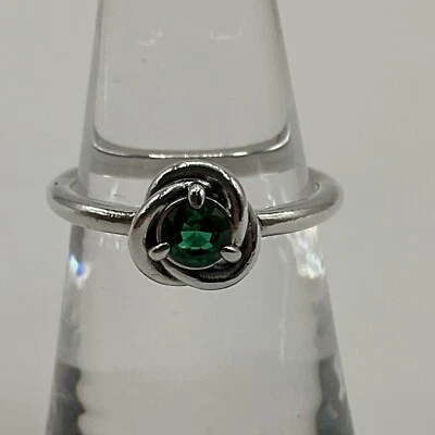 Pandora Moments Sterling May Royal Green Eternity Circle Ring Size 50 (US 5.25) - Image 1 of 4