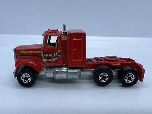 Vintage Hot Wheels Steering Rigs “White” Color Is Red Sam’s Trucking Co. 1982 HK
