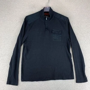 ALFANI Lightweight Quarter Zip Shirt Men's 2XL XXL Long Sleeve Black Mock Neck - Picture 1 of 8